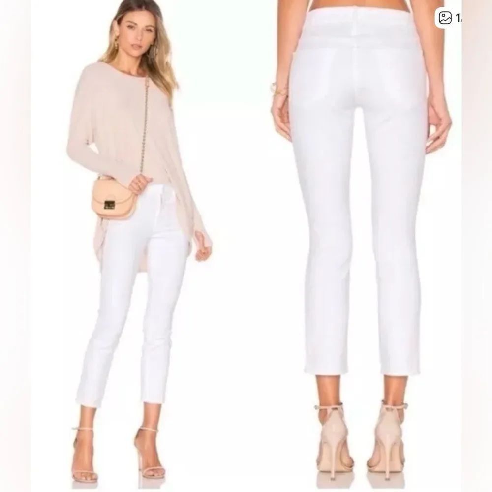 MOTHER The Looker Stayin' Alive High Waisted White Skinny Jeans size 28